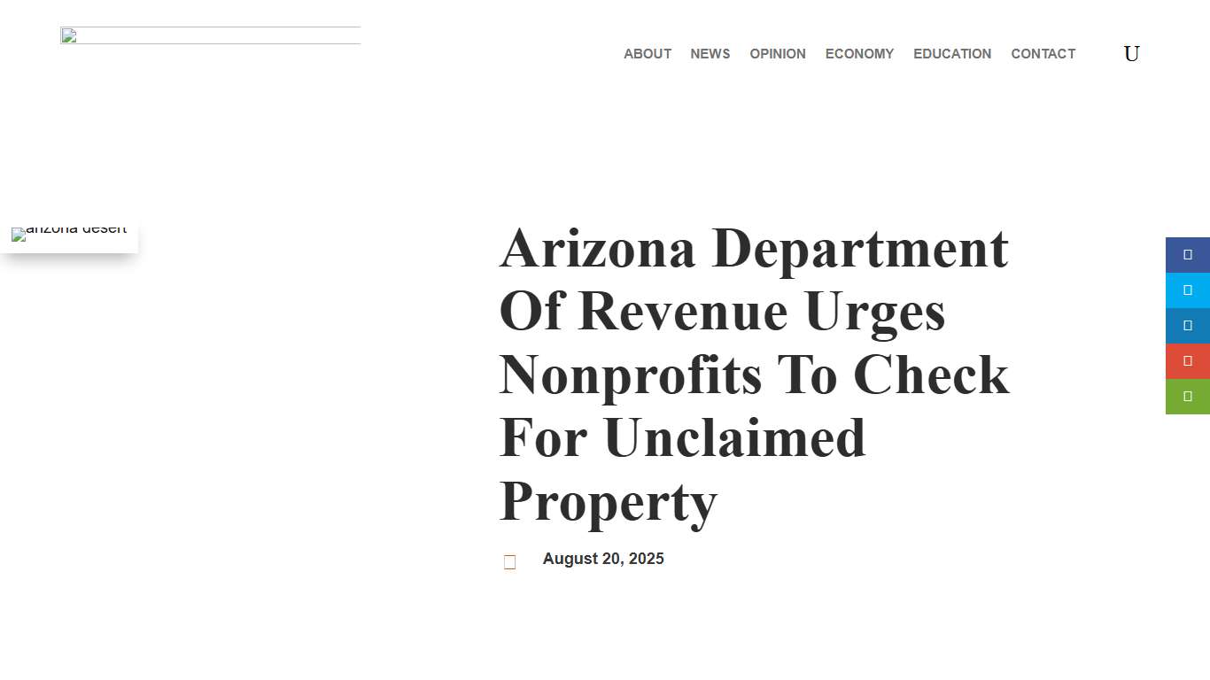 Arizona Department Of Revenue Urges Nonprofits To Check For Unclaimed Property - AZ FREE NEWS